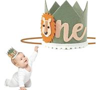 KQDRAVINE Corona di compleanno, cappello da leone, decorazione per il 1° anniversario, cappello da festa, cappello da festa e il re leone