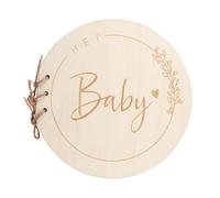 KQDRAVINE Libro degli Ospiti per Baby Shower con Copertina in Legno, Regali Baby Shower,Album Nascita, Libro Nascita Bimbo, Battesimo Bimbo,Album Nascita Bambino