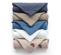 KQDRAVINE Salviette in mussola per neonati, 5 panni in cotone 23 x 23 cm, traspiranti e pannolini di garza, ideali per la pulizia (1)