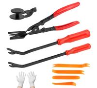 KQDRAVINE Set di 7 attrezzi a leva per auto con guanti, kit di riparazione a leva con custodia, rimozione di fissaggio, set di pinze per la rimozione di pannelli delle porte, clip interne