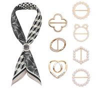 KQDRAVINE Set di Scarf Buckle da 7 Pezzi, Elegante Scarf Ring da Donna, T-shirt cli, Utilizzata per Stringere l'orlo Delle Magliette e Modificare il Punto Vita
