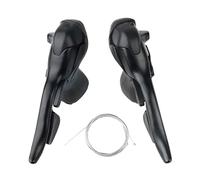 KQFCAZRE 2 Pezzi Leva da Corsa Cavo Cambio Pollice Doppio Comando Deragliatore velocità Struttura Solida Alluminio Plastica Adatto a B, velocità 3x7