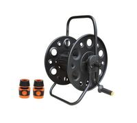 KQFCAZRE Carrello Avvolgitubo con Ruote Manuale Carrello Avvolgitubo Resistente per Cortile, Garage, A3 Carrello In Ferro Portatile + 2 Connettori Rivestiti In Gomma Da 6 Punti