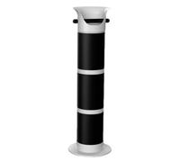 KQFCAZRE Cestino Fondi Caffè Contenitore Puck Bidoncino Battifondi in Plastica con Bocca Larga E Base Pesata Adatto per Bancone Espresso Cucina Condominiale, Nero Con Linee Bianche