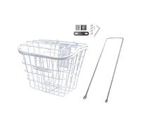 KQFCAZRE Cestino per Bicicletta con Coperchio, Contenitore per Bagagli, Organizer, Trasportino per Cani, Elegante Cestino Portabagagli, Cestino per Bicicletta, Bianco