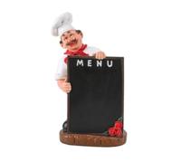 KQFCAZRE Chef Decorativo con Lavagnetta Rustico Statuetta di Cuoco Artigianale Figurina da Cuoco per Ristorante, Cucina, Bar, Chef Con Lavagna Menu E Rose, Stile Europeo
