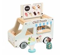 KQFCAZRE Girello Giocattolo in Legno Sicuro Carretto Gelato in Legno Multicolore Set da Gioco per Bambini Piccoli, Casa
