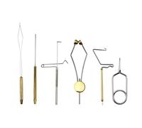KQFCAZRE Kit di 6 Attrezzi per Le, Punteruolo, Dubbing, Pinze per Hackle a Punta Lunga