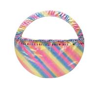 KQFCAZRE Materiale Resistente Contenitore Portatile Borsa Rotonda con Manico Piccola e Compatta Borsa Glitter per Ginnastica Ritmica, Danza, Array, Arcobaleno Con Piccole Perle, M