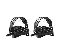 KQFCAZRE Pedali per Bicicletta Esercizio Pedali Piattaforma Cinghie Regolabili Superficie Antiscivolo Cuscinetti Sigillati Adatti per Allenamento Indoor Ciclis, Lungo 1/2
