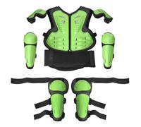 KQFCAZRE Pettorina con Gomitiere e Ginocchiere Regolabile Kit di Protezione Corpo Imbottito Armatura con per , Verde