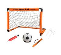 KQFCAZRE Porta da Calcio per Bambini, Gabbia da Gioco Portatile con Pallone Gonfiabile, Pompa, Picchetti, Pieghevole, Adatta per Allenamento a Casa E All'a, Arancione 120x80 cm