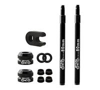 KQFCAZRE Valvola Presta Estensibile Rimovibile Caratterizzata da Guarnizione E Cappuccio di Protezione Parte del Kit Conversione Tubeless Pneumatici, 2 Pezzi 80 mm Nero