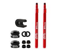KQFCAZRE Valvola Presta Estensibile Rimovibile Caratterizzata da Guarnizione E Cappuccio di Protezione Parte del Kit Conversione Tubeless Pneumatici, 2 Pezzi 80 mm Rosso