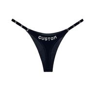 KQISAN Perizoma Personalizzato con Nome della Lettera per Le Donne Fai da Te Lettere di Cristallo Mutandine Elastiche G String Personalizza Il Fondo del Bikini Catene per Il Corpo Gioielli Regalo P