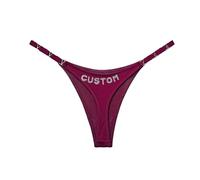 KQISAN Perizoma Personalizzato con Nome della Lettera per Le Donne Fai da Te Lettere di Cristallo Mutandine Elastiche G String Personalizza Il Fondo del Bikini Catene per Il Corpo Gioielli Regalo P