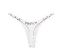 KQISAN Perizoma Personalizzato con Nome della Lettera per Le Donne Lettere di Cristallo Fai da Te Mutandine Elastiche Perizoma Personalizza Il Fondo del Bikini Catene per Il Corpo Regalo di Gioiell