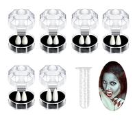 KQLHLHDYZ 6 paia di denti da vampiro, zanne da vampiro con cuscinetti adesivi per denti, accessori per feste cosplay, zanne per feste di Halloween, bomboniere