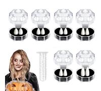 KQLHLHDYZ Denti da vampiro, 6 paia di zanne da vampiro, 4 misure Denti da vampiro riutilizzabili con adesivo per costumi di Halloween e accessori per feste (13 mm, 15 mm, 17 mm, 19 mm)
