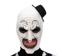 KQLHLHDYZ Maschera da clown di Halloween, Terrificante Art the Clown, spaventosa maschera da clown killer per adulti, maschere più spaventose, comoda maschera in lattice traspirante per feste di