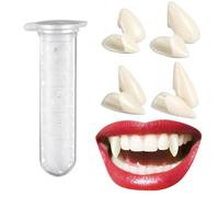 KQLHLHDYZ Zanne da Vampiro, 4 Paia di zanne da Vampiro in 4 Misure per Adulti, Denti da Vampiro per Halloween per Cosplay, Accessori per Halloween, Decorazioni per Feste