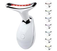 KQO Massaggiatore viso e collo, 7 colori multifunzione per la cura della pelle del viso, dispositivo di bellezza a LED per viso e collo, per uso domestico