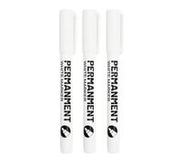 KQOZG 3 Pennarelli Indelebili Bianchi, Resistenti all'Acqua e Asciugatura Rapida, per Pietra, Ceramica, Legno, Carta, Vetro, Tessuti, Metallo, Tela (2,0 mm Larghezza Linea) (Bianco)