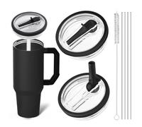 KQOZG 6 Cannucce Riutilizzabili per Stanley Cup 40/30oz con 1 Spazzola di Pulizia Tritan (30cm×1cm)