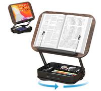 Kqpoinw Supporto per Libri in Legno, Leggio per Libri con Base Girevole a 360°, Regolabile e Portatile Porta Libri Supporto Libri per Lettura, cuochi, Ricette, iPad, Tablet, Spartito