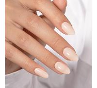 KQueenest Unghie finte ovali corte bianche lattiginose - Unghie finte estive a pressione corte mandorla, beige trasparente con colla, lucide, naturali, riutilizzabili, in morbido gel per donne, 24