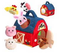 KQWVZ Giochi Neonato 6-12 Mesi, Casa Morbida Animali Da Fattoria Con Fienile E Specchio, Giochi Neonato Montessori 6-12 Mesi Con Suoni, Per Suoni, Regali Per Bimbo Bimba 6 9 12 Mesi