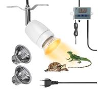 KQWVZ Lampada Tartarughe, Lampada per Tartarughe D'acqua, LampadaUVB Tartarughes Con TimerRegolabile, LampadaRiscaldante perTartarughe, Serpente, Lucertol, SenzaLampadina