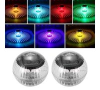 KQWVZ Luci Piscina Solare, 2PCS Lampada Piscina Galleggiante Solare, Luci Per Piscina Subacquea, Illuminazione Solares per Piscina, LEDPiscina Fuori Terra per AllAperto Spa Festa Giardino