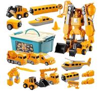 KQWVZ Magnetico Robot Trasformare Auto, Giocattoli Magnetici Trasformati In Auto, Ingegneria Giocattoli Assemblati Con Scatola Portaoggetti, Robot & Veicoli Da Costruzione Per Bambini A Partire