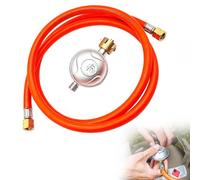 KQWVZ Regolatore Gas 50mbar, 150cm Riduttore per Tubo del Gas, Regolatore Pressione Gas Bombola Gpl, Accessori per Regolatore di Pressione, per Fornelli a Gas, Barbecue a Gas O Paellagrills