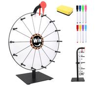 KQWVZ Ruota Della Fortuna, 30 Cm Ruota Dei Premi Che Gira, Gioco Ruota Personalizzabile, Ruota Della Roulette Con Gomma E Pennarello, Ruota Girevole Per Premi Per Carnevale, Compleanno, Lotteria Festa