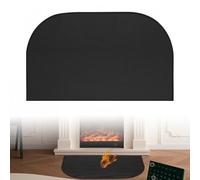 KQWVZ Tappetino per Camino, 102 * 50 CM Tappeto Ignifugo, Tappeto Ignifugo per Camino, Tappeto per Stufa, per Barbecue e Griglia, Protegge i Pavimenti Dalle Scintille, Nero, Mezzo Rotondo