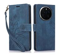 KQXG Cover per Honor Magic 7 Pro 5G - Custodia a Libro Magnetica Portafoglio in Pelle Sintetica con Calamita, Flip Antiurto in Silicone -Blu