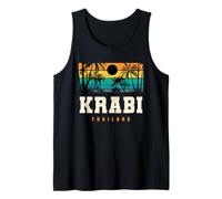Krabi Thailandia Retro Tramonto Palm Beach Isola Tropicale Canotta