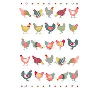 Kracht, strofinaccio, galline con cuore, 50 x 70 cm