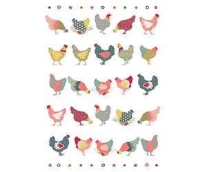 Kracht, strofinaccio, galline con cuore, 50 x 70 cm