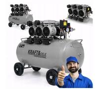 kraft dele KD1397 Compressore Ad Alta Silenziosità 100L 3×1500W 230V 8 Bar