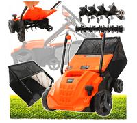 KRAFT DELE Verticutatore Elettrico Rasaerba 2400W 32cm Con 40L Cesto 2 Rulli
