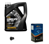 KRAFT Filtro Olio 5 L MANNOL Longlife 508/509 0W-20 Per Audi A4 Avant 1.4