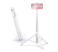 KraftGeek Bastone per selfie con apertura automatica per iPhone, 66" JustTap, treppiede per telefono, bianco