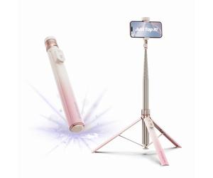 KraftGeek JustTap - Treppiede automatico per iPhone, 66 pollici, treppiedi e bastone per selfie, per registrazione, viaggi, creazione di contenuti, colore: pesca Ombré