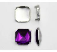 KraftGenius 23 mm Cristallo Quadrato Fancy Gems & Cup impostazioni - 5 Pezzi