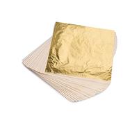 KraftiSky - Fogli di foglia d'oro, 14 x 14 cm, confezione da 100 pezzi, multiuso e decorativi per doratura, fai da te, manicure, arte in resina