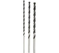 Kraftixx 511890 - Punte per trapano per legno, da 6, 8 e 10 mm, lunghezza totale 250 mm, lunghezza utile 155 mm, 3 pezzi