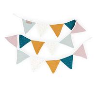 KraftKids - Bandierine in tessuto in molti bellissimi colori e motivi moderni a scelta, ghirlanda di bandierine fatte a mano in cotone